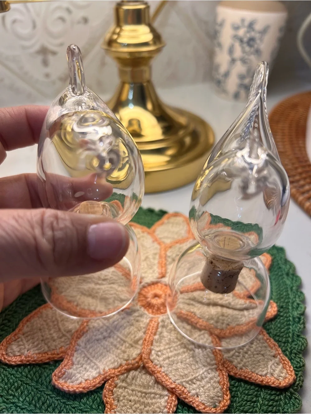 Vintage 1970s Nuutajärvi Kerttu Nurminen Glass Bird Salt & Pepper Shakers